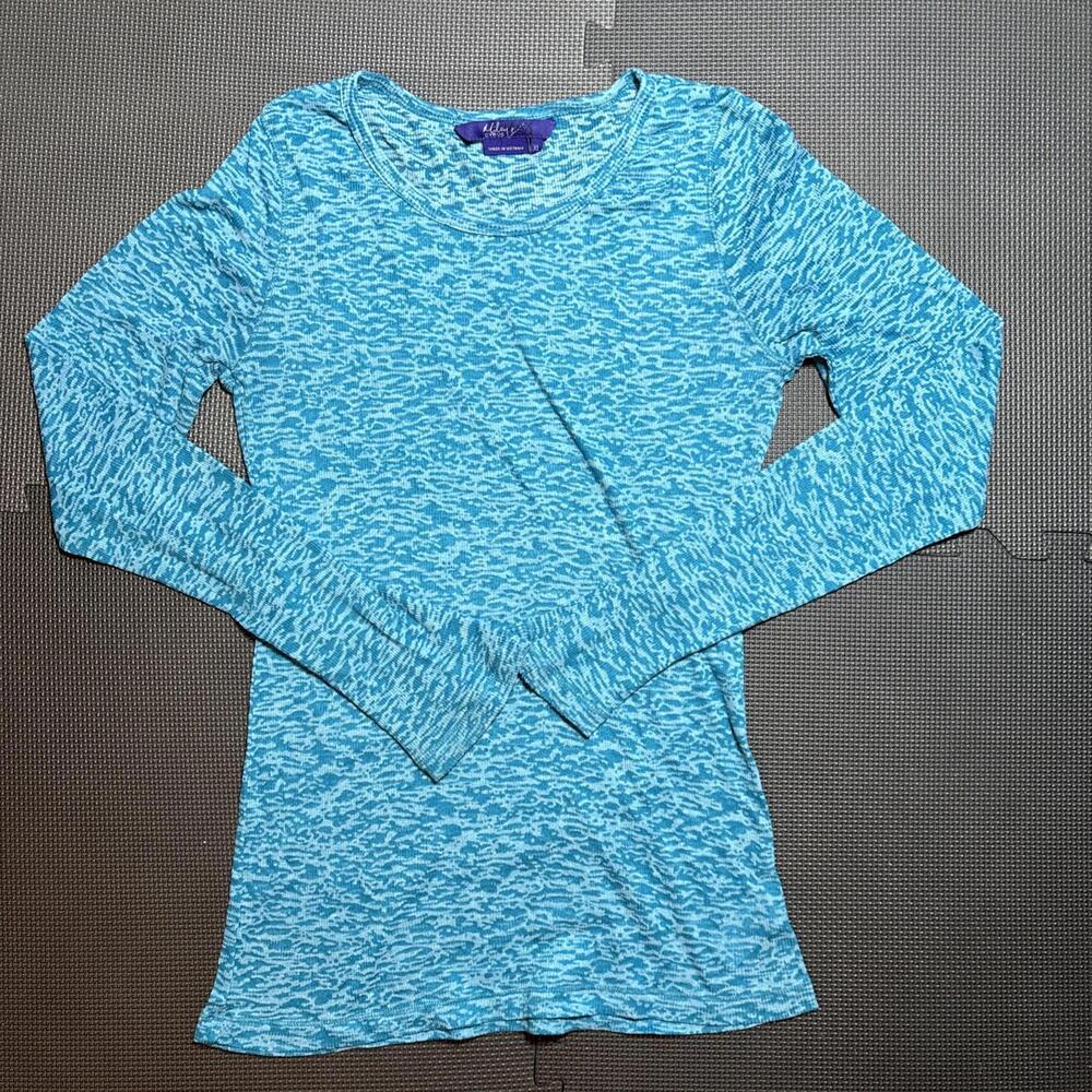 Women's Miley Cyrus Blue Long sleeve Blouse Size XL Juniors Y2K Vintage Retro
